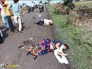 सावडण्यासाठी जात असलेले पती पत्नी टिप्पर च्या धडकेत ठार ,