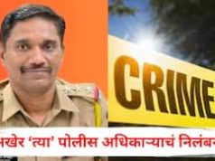 वादग्रस्त पोलीस निरीक्षक संदीप पाटील निलंबित!!